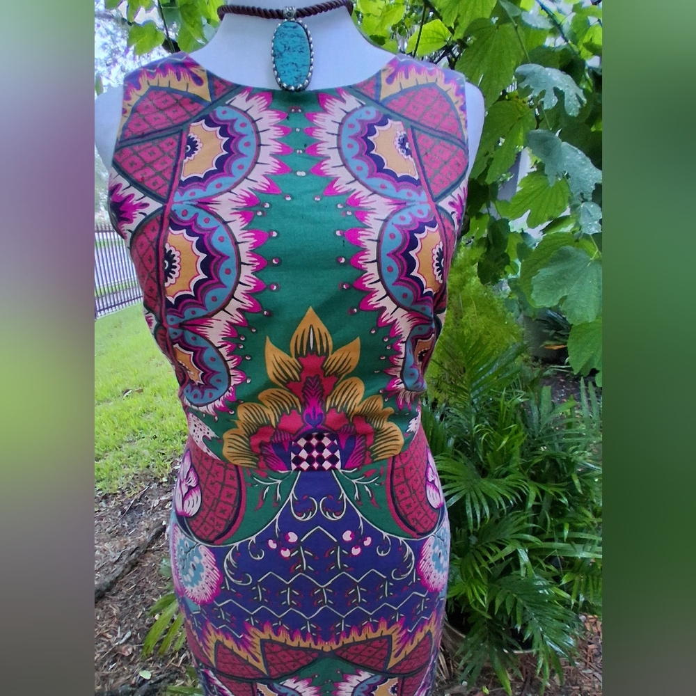 🔥NEW MAEVE ANTHROPOLOGY Vibrant Multicolor Backless Dress Size 0 & FREE GIFT - Picture 3 of 14